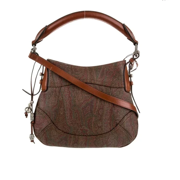 Etro Brown Crossbody Bag with Paisley Design - Picture 4 of 12
